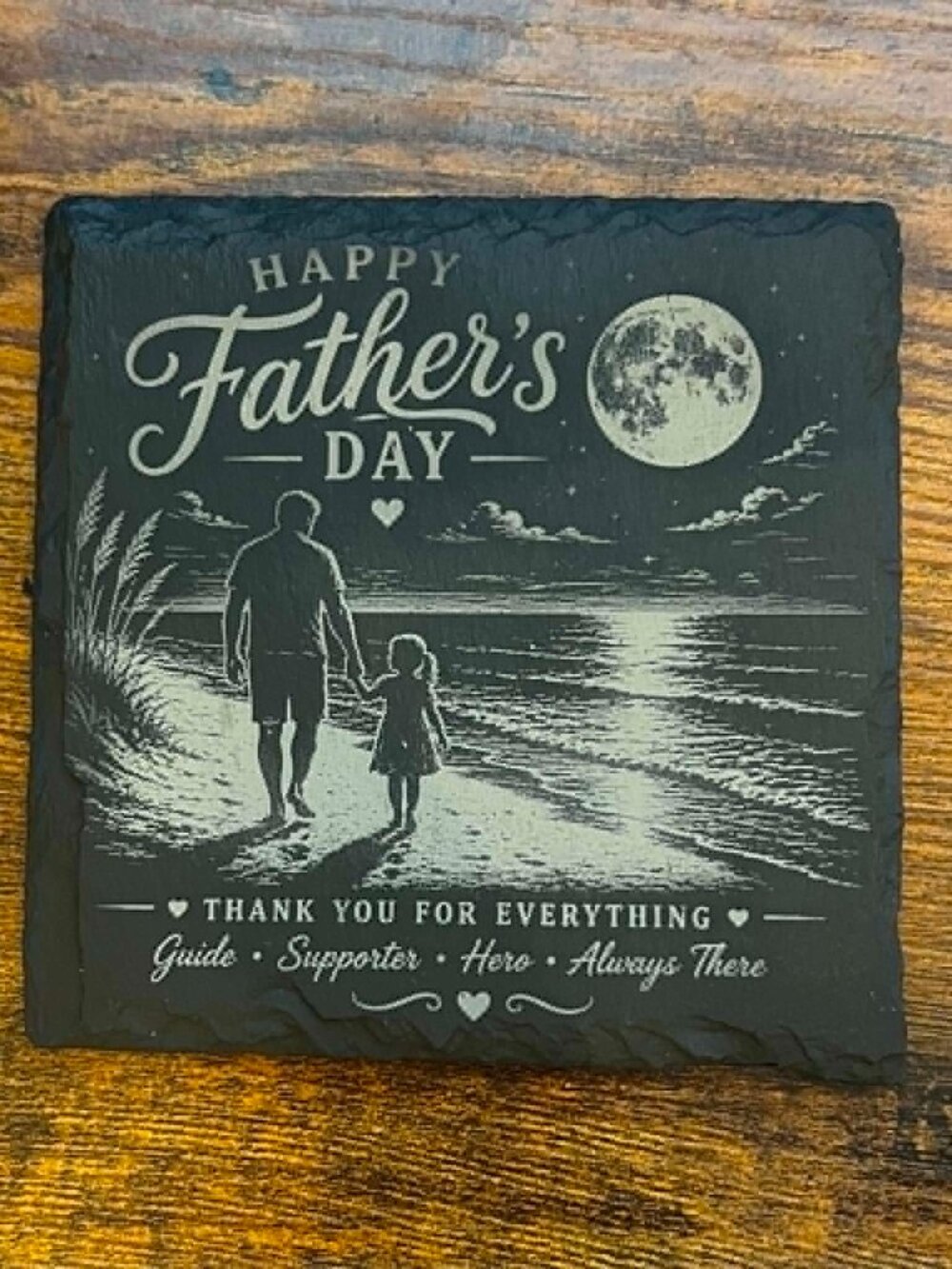 Father’s Day Slate Coaster | Fishing Beach Florida Dad Gift, Sold individually - Picture 3 of 5